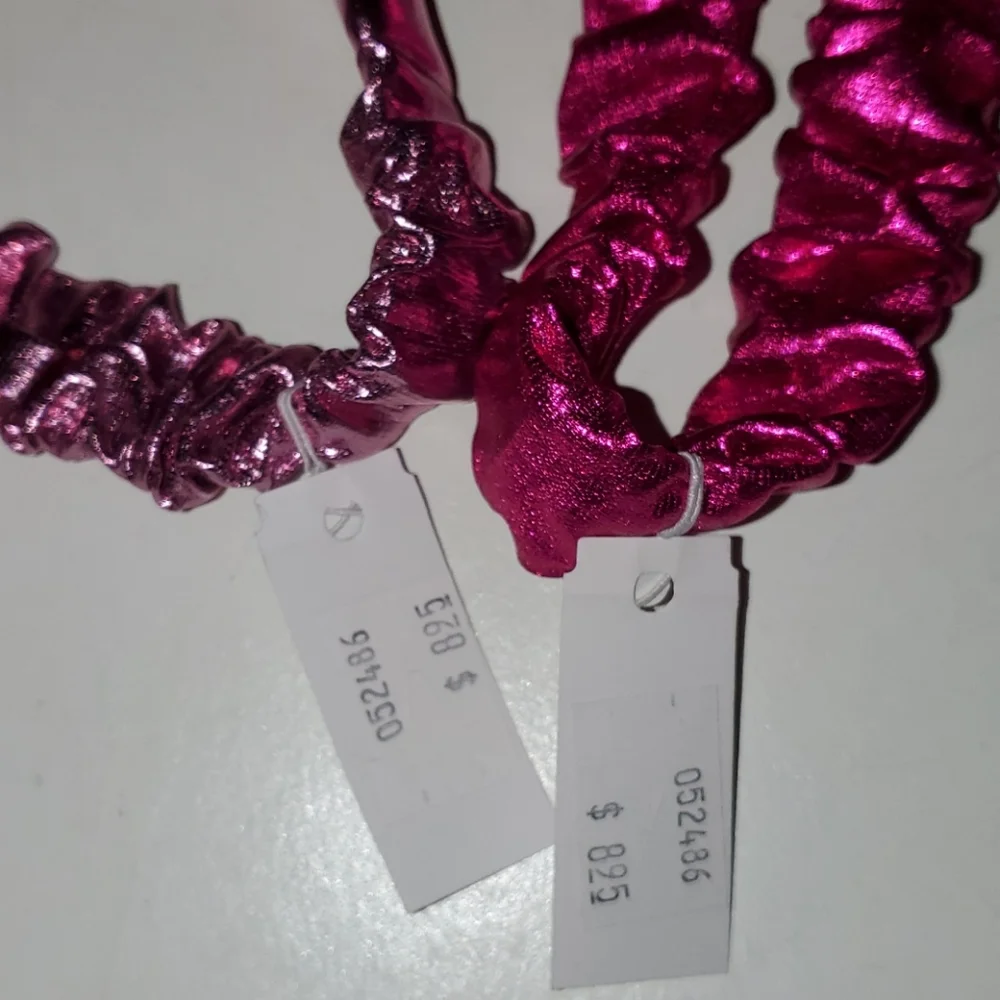 New Jewlia set Metallic pink stretch headbands